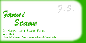 fanni stamm business card